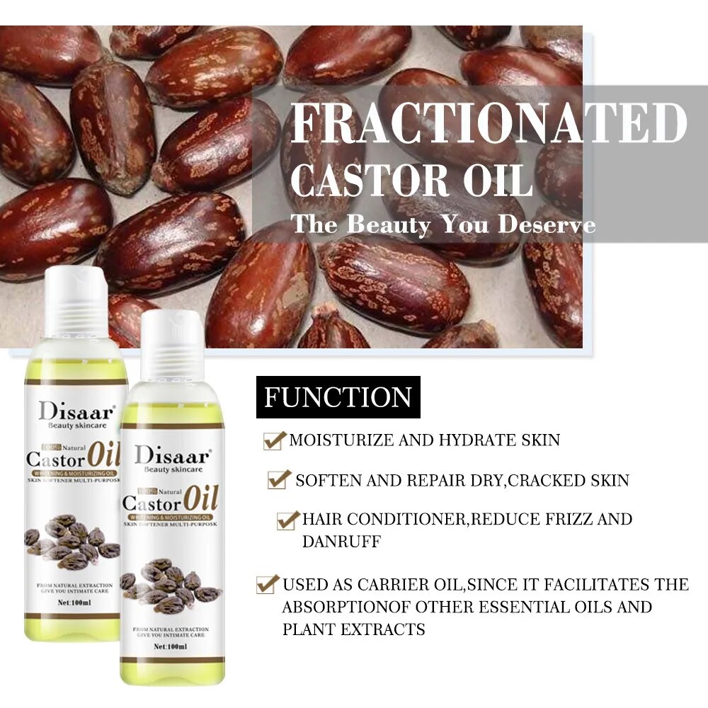 Organic Castor Oil Body Relaxation Massage Essential Oil Mixing Moisturizing Body Emollient Brightening Oil 100ml