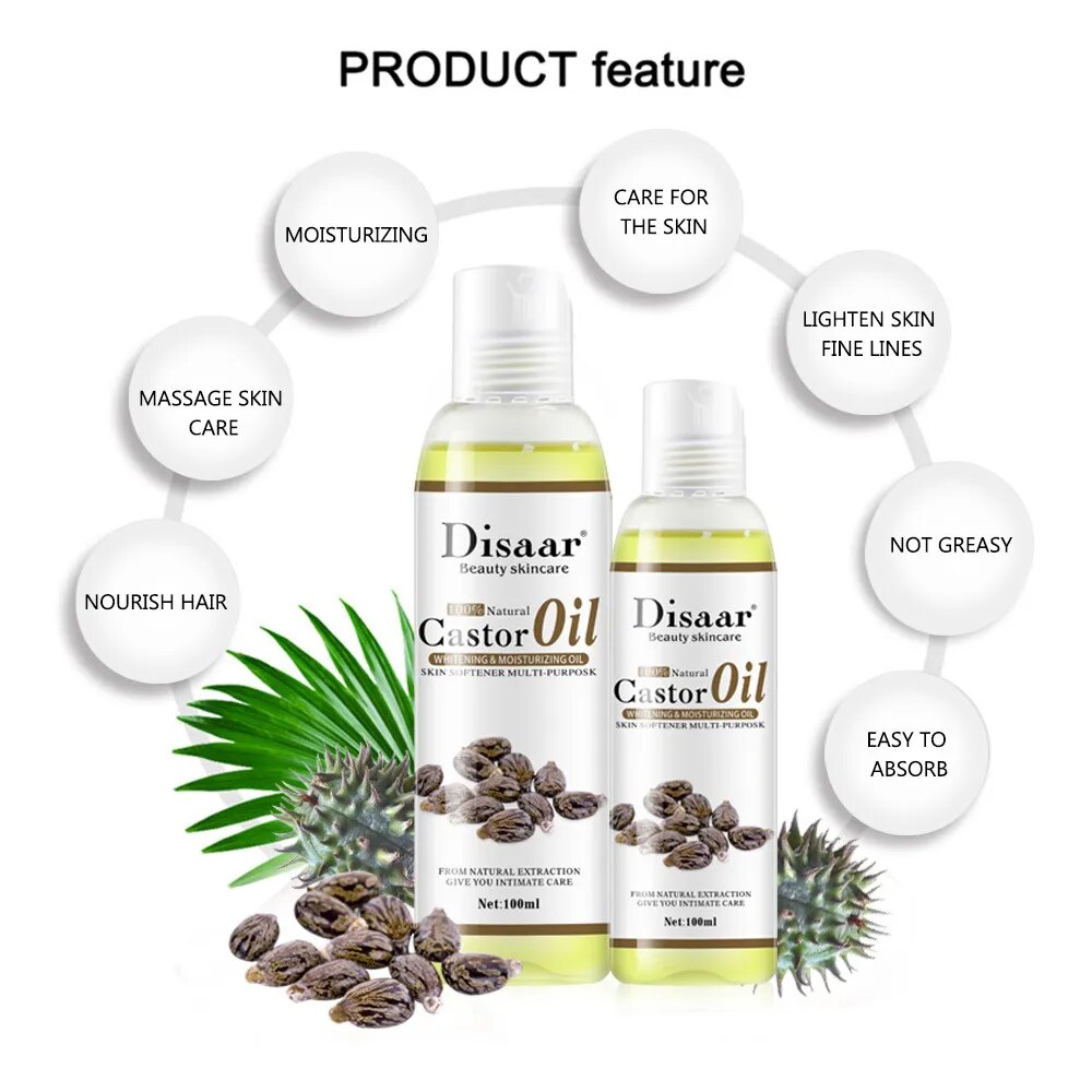 Organic Castor Oil Body Relaxation Massage Essential Oil Mixing Moisturizing Body Emollient Brightening Oil 100ml