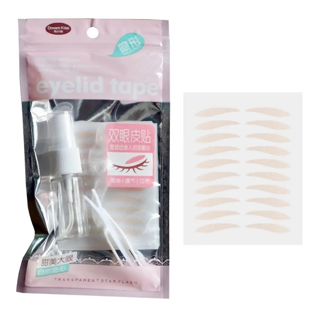Invisible Eyelid Sticker Set With Water Spray Bottle Transparent Self Adhesive Double Eye Tape Ladies Eye Makeup Cosmetics Tools