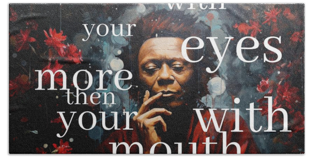 Eyes of Harmony - A Digital Ode to Miles Davis - Beach Towel