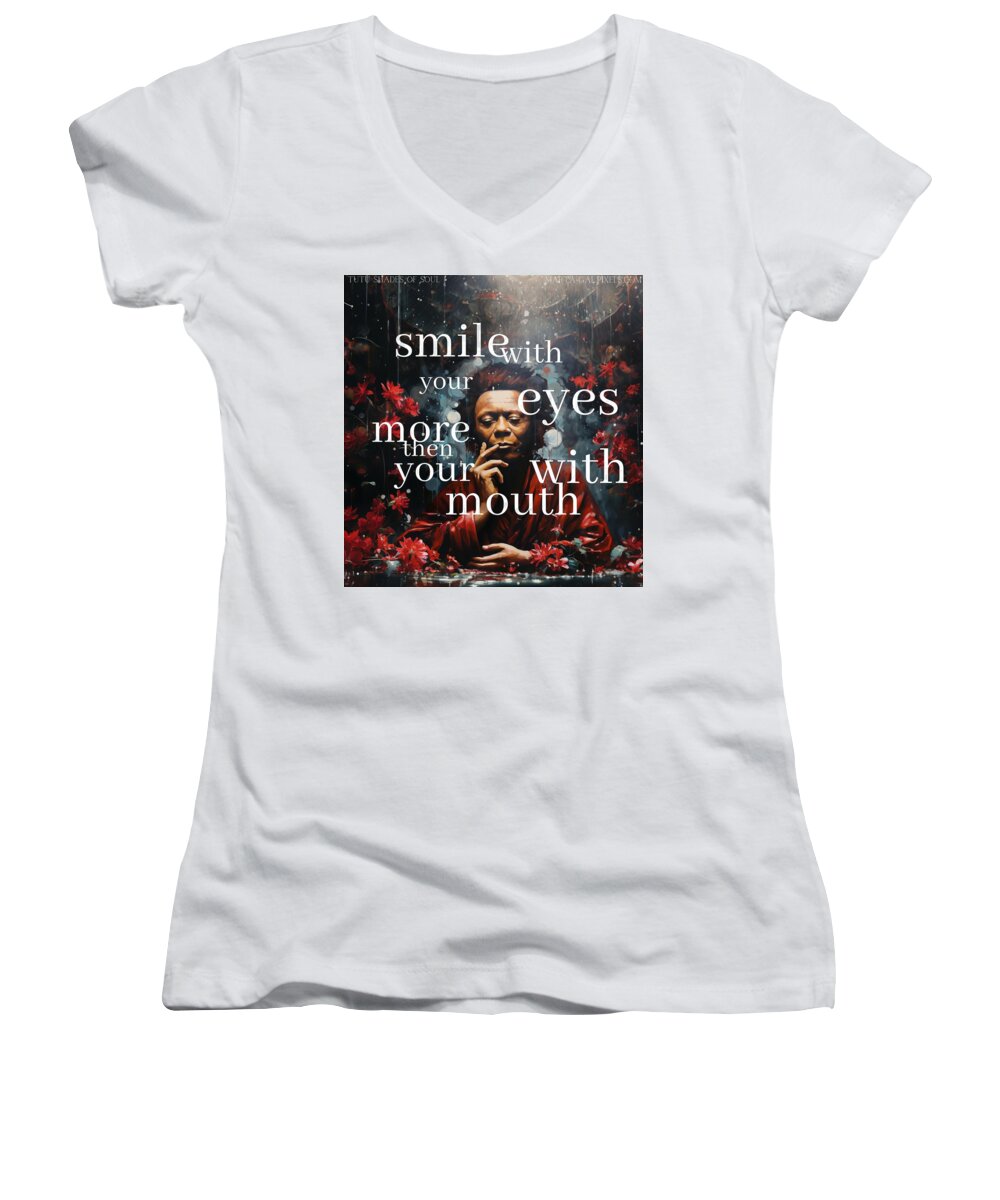 Eyes of Harmony - A Digital Ode to Miles Davis - Women's V-Neck