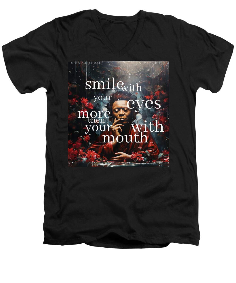 Eyes of Harmony -  A Digital Ode to Miles Davis - Men's V-Neck T-Shirt