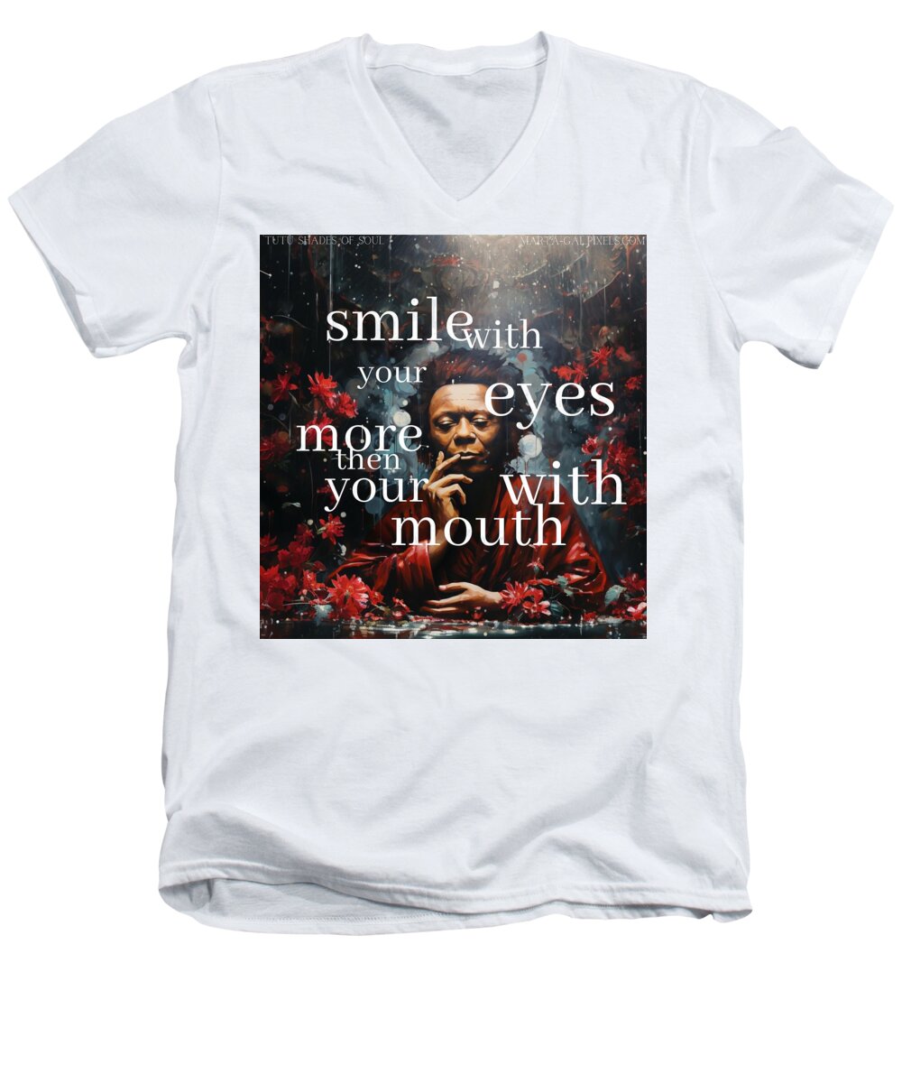 Eyes of Harmony -  A Digital Ode to Miles Davis - Men's V-Neck T-Shirt