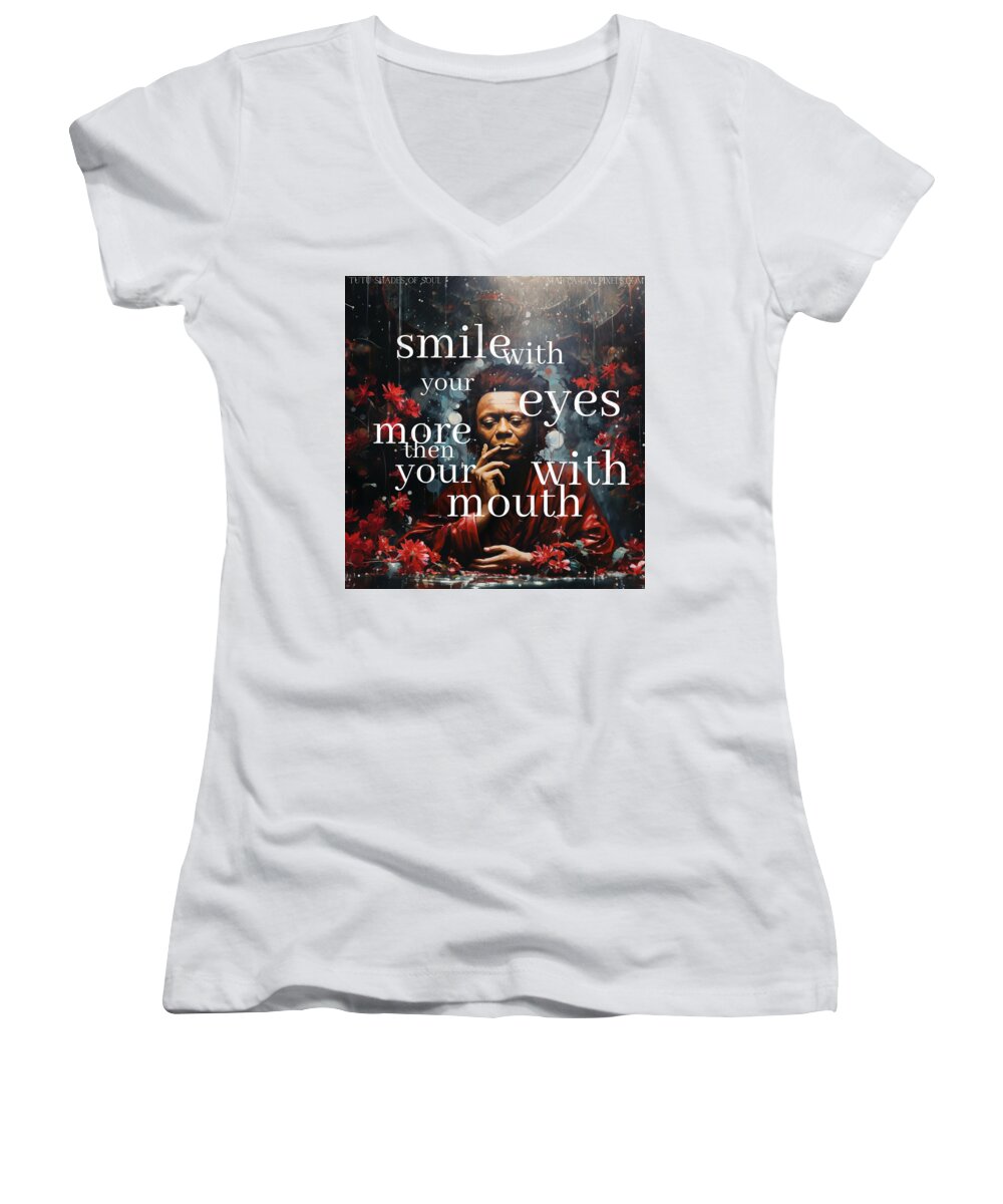 Eyes of Harmony -  A Digital Ode to Miles Davis - Women's V-Neck